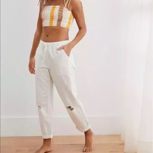 AERIE CHAMBRAY DISTRESSED PANT